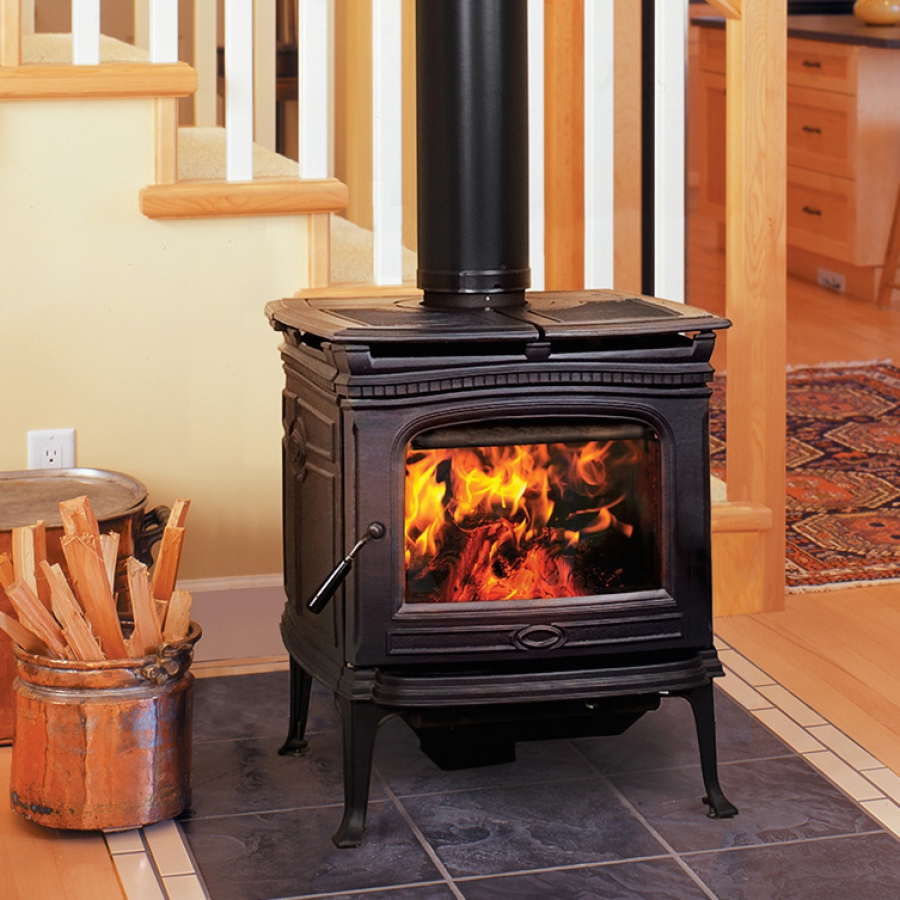 Wood Stove with Robax Glass by European Art Glass