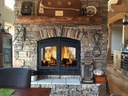 Wood Fireplace with Robax Glass by European Art Glass