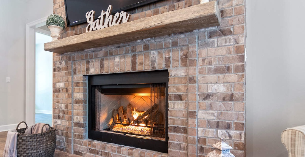 gas fireplace with Tempered Glass by European art glass