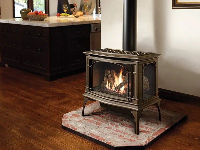Gas Stove with Tempered Glass by European Art Glass