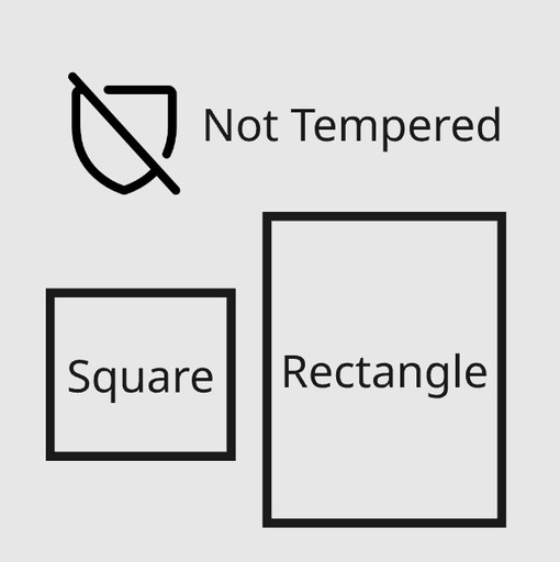 Pattern Glass, not tempered, square or rectangle B2B