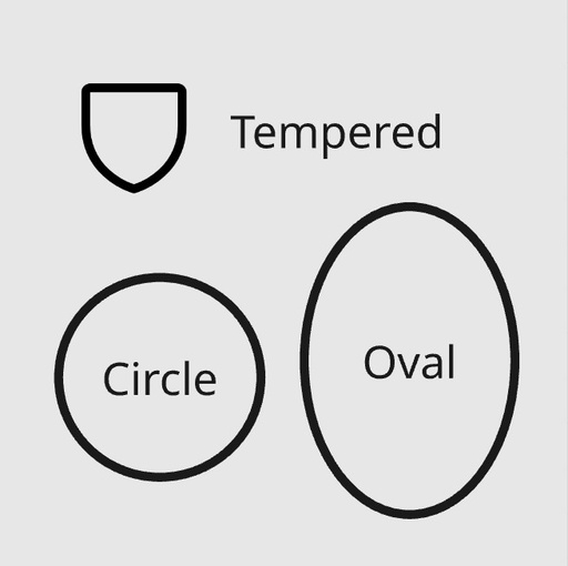 Float Glass, tempered, circle or oval B2B